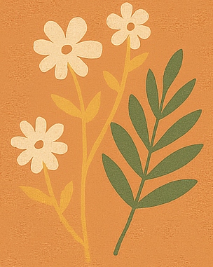 Blumen und Blatt
