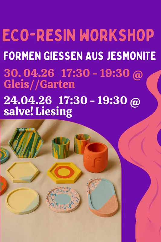 Bunte Formen aus Resin gegossen